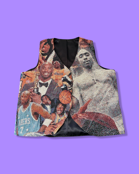 Kobe/Tupac tapestry vest (L)