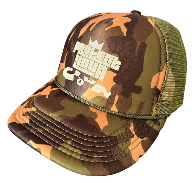 Protect Your Crown Camouflage foam trucker hat