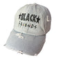 Black Friends Distressed Denim light reflective hat