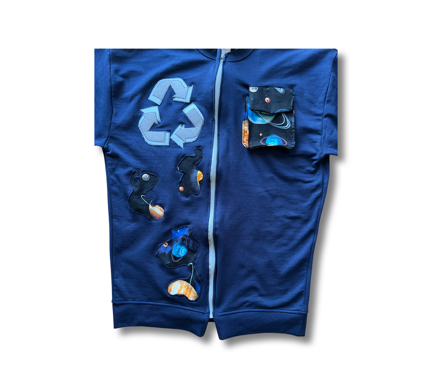 Galaxy Recycle Navy Blue Bomber Jacket (1 of 1)