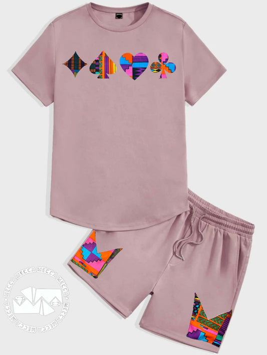 Deck Of Cards Tee And Crowns Shorts Set