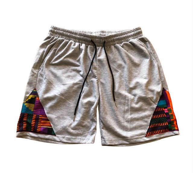 Pyramid Kente drawstring shorts