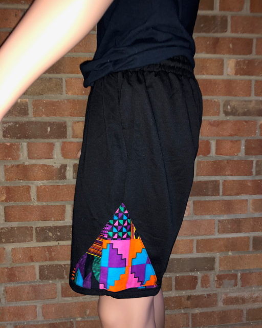 Pyramid Kente drawstring shorts