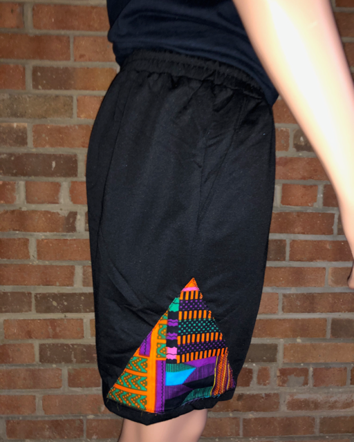 Pyramid Kente drawstring shorts